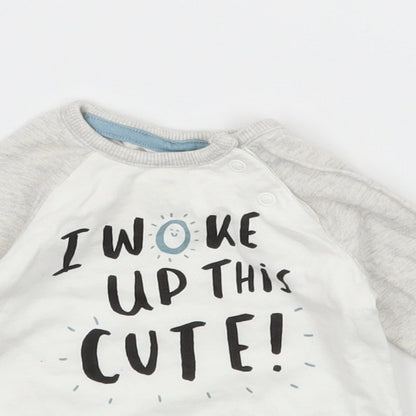 George Baby White  Jersey Basic T-Shirt Size 0-3 Months  - I Woke up Like this