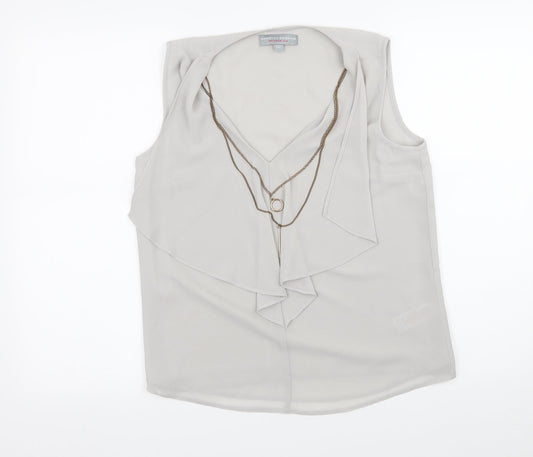 Womens UK Size 10 Dorothy Perkins Grey Basic Tank