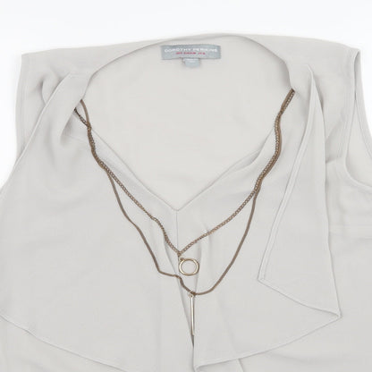 Womens UK Size 10 Dorothy Perkins Grey Basic Tank