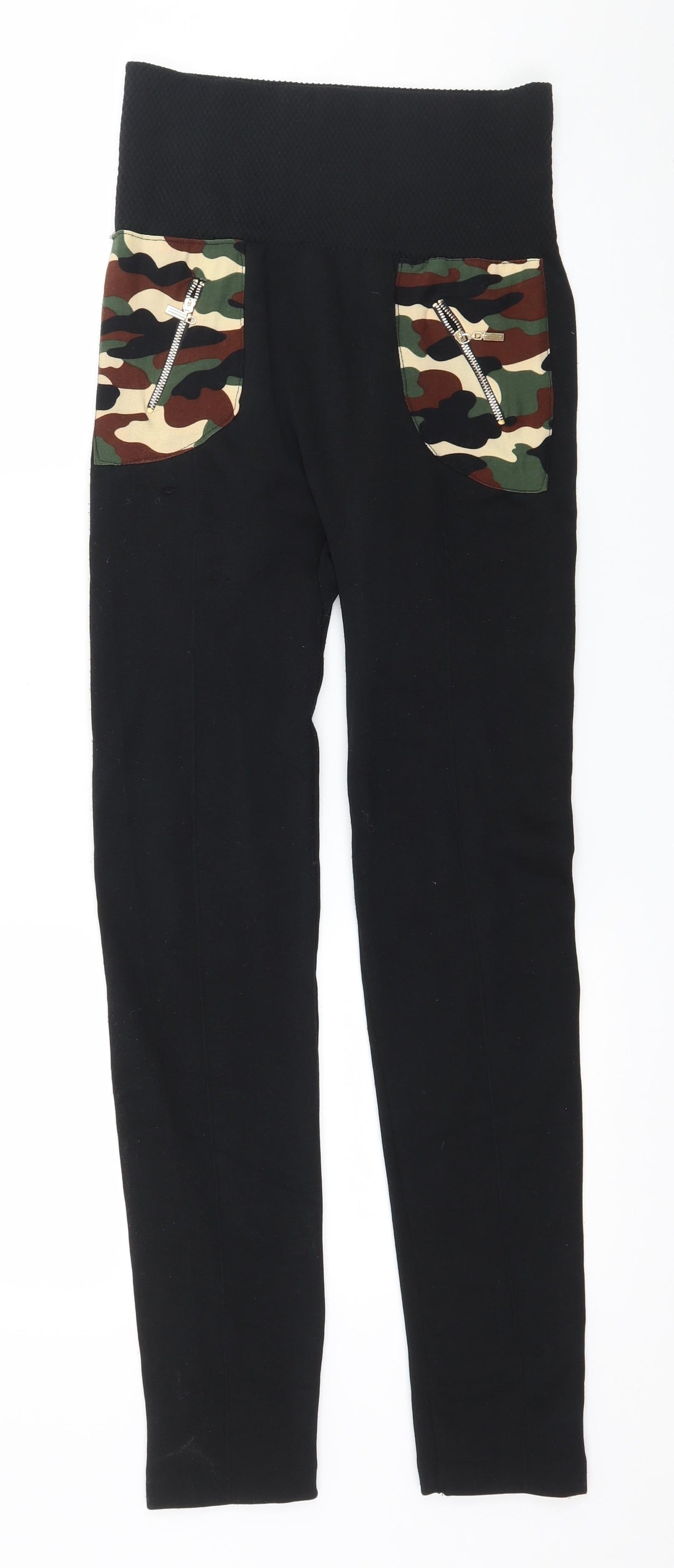 Preworn Womens Black   Capri Leggings Size 28 in L28 in - Camo detail