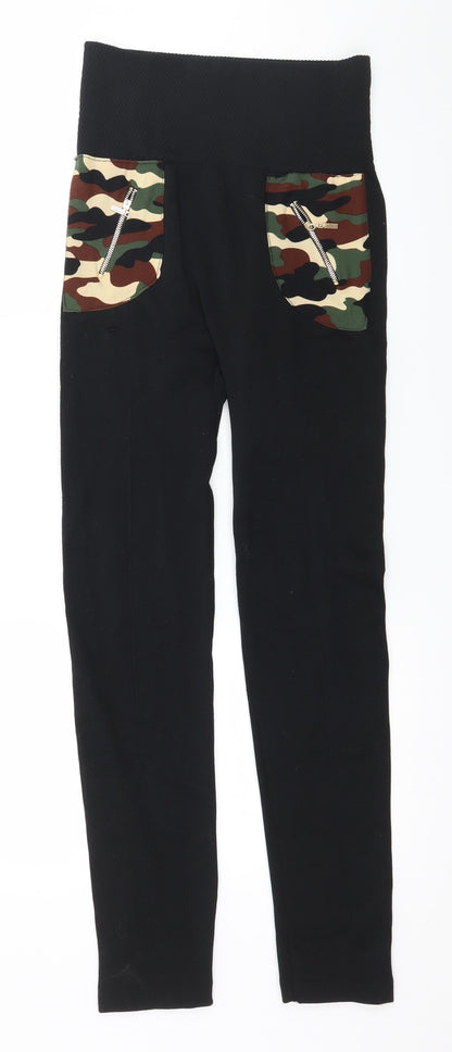 Preworn Womens Black   Capri Leggings Size 28 in L28 in - Camo detail