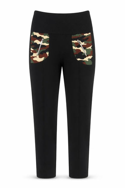 Preworn Womens Black   Capri Leggings Size 28 in L28 in - Camo detail