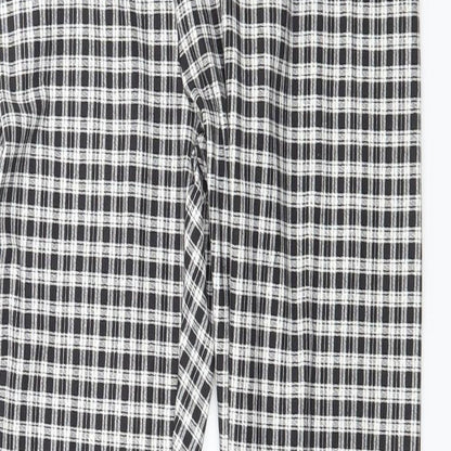 Topship Womens Black Check Jersey Capri Leggings Size 10 L27 in