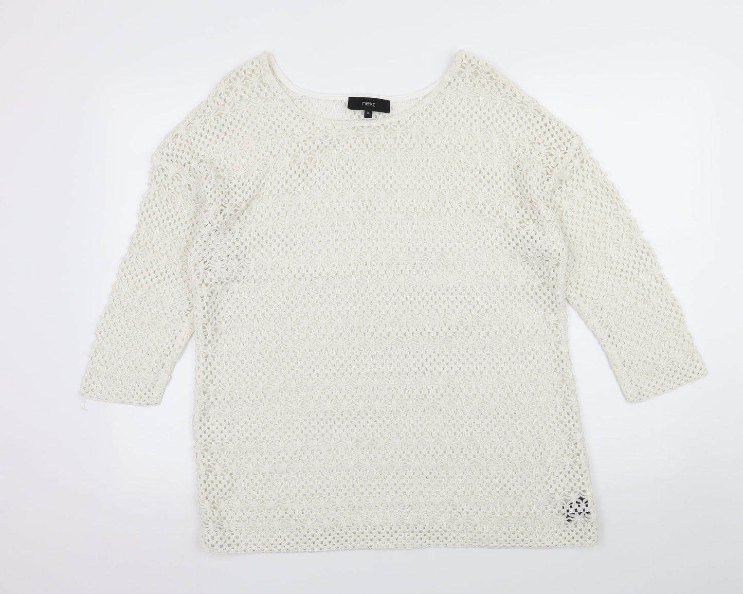 NEXT Womens White  Knit Pullover Jumper Size 18