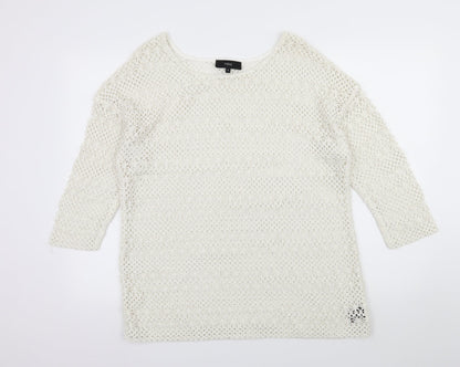 NEXT Womens White  Knit Pullover Jumper Size 18