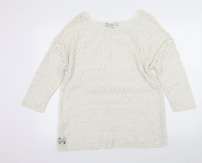 NEXT Womens White  Knit Pullover Jumper Size 18