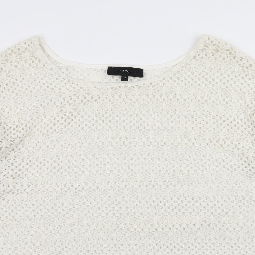 NEXT Womens White  Knit Pullover Jumper Size 18