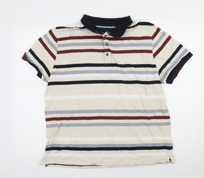Hammond Mens Ivory Striped Jersey  T-Shirt Size XL