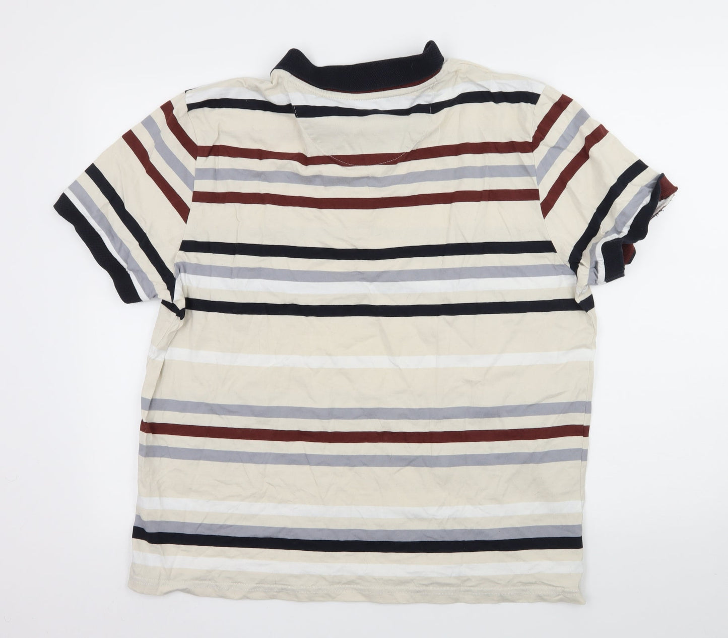 Hammond Mens Ivory Striped Jersey  T-Shirt Size XL