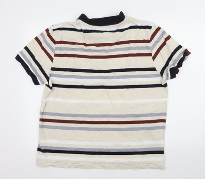 Hammond Mens Ivory Striped Jersey  T-Shirt Size XL