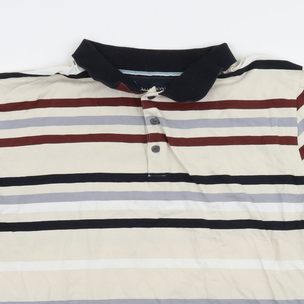 Hammond Mens Ivory Striped Jersey  T-Shirt Size XL