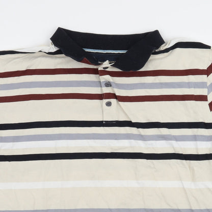 Hammond Mens Ivory Striped Jersey  T-Shirt Size XL