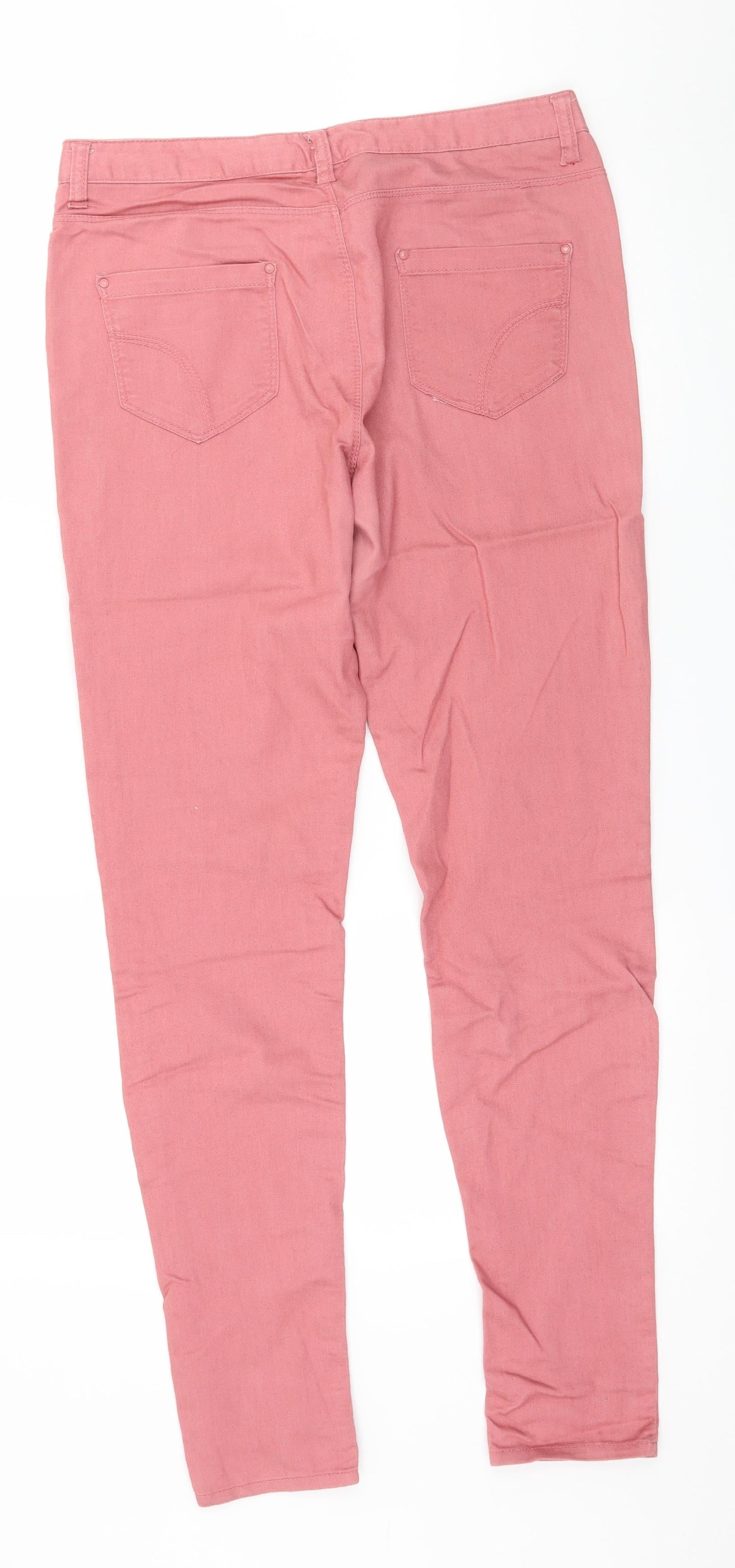 Denim & Co. Womens Pink  Denim Skinny Jeans Size 12 L30 in