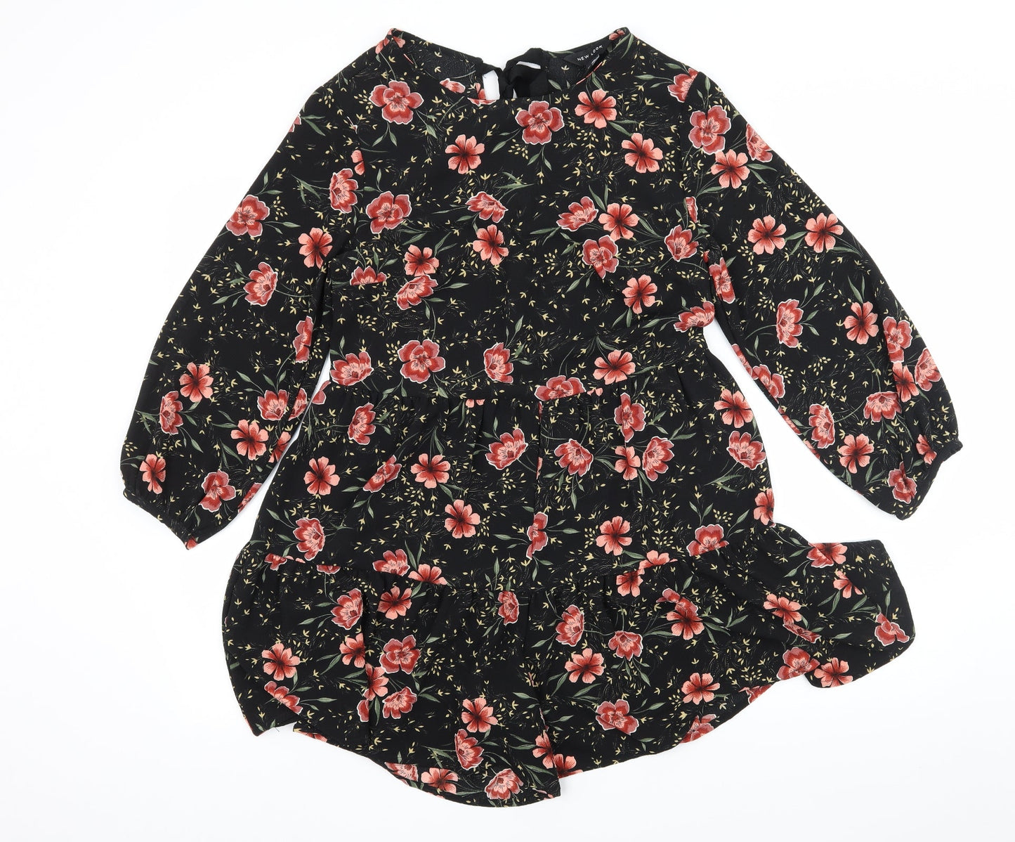 New Look Womens Black Floral  Playsuit One-Piece Size 10 L4 in