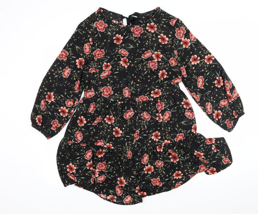 New Look Womens Black Floral  Playsuit One-Piece Size 10 L4 in