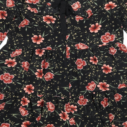 New Look Womens Black Floral  Playsuit One-Piece Size 10 L4 in