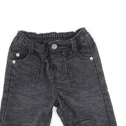 Mothercare Boys Grey Striped Denim Cargo Trousers Size 3-6 Months