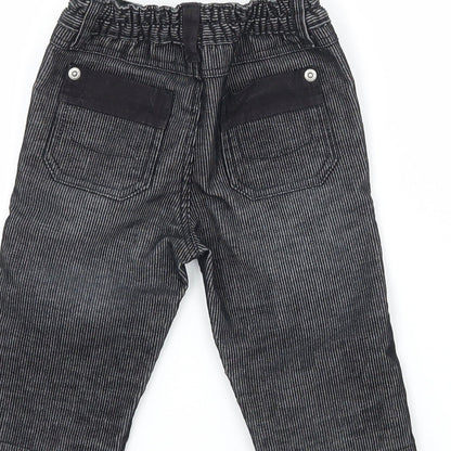 Mothercare Boys Grey Striped Denim Cargo Trousers Size 3-6 Months