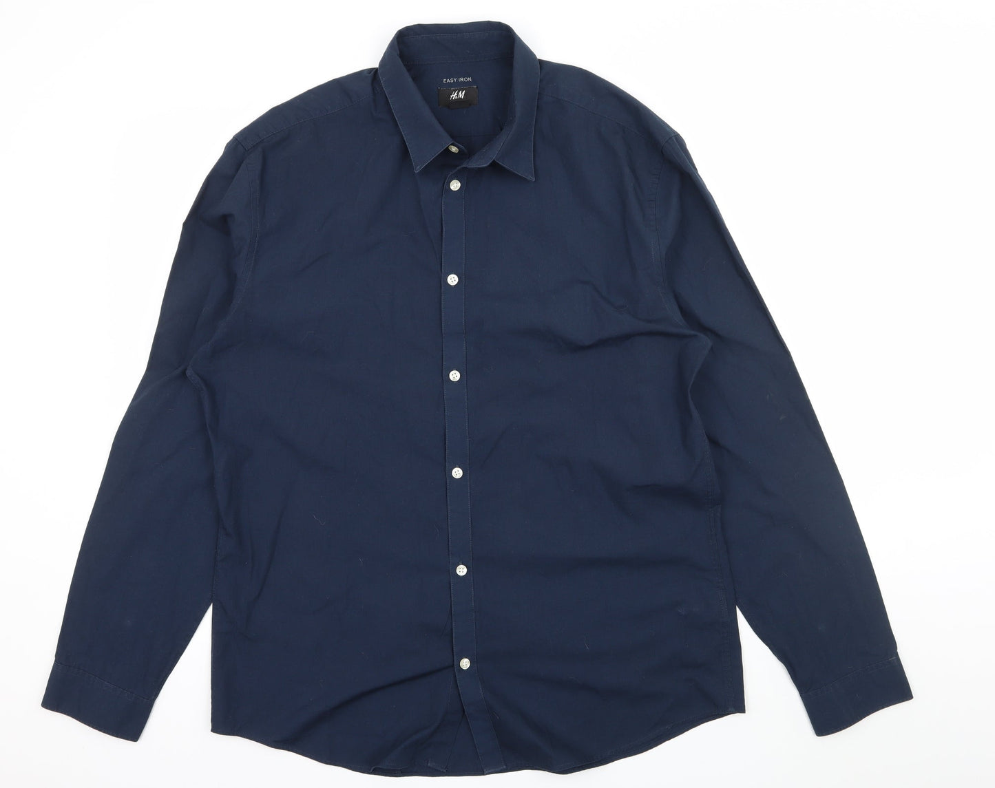 Mens UK Size XL H&M Blue  Button-Up Long Sleeve Casual Shirt
