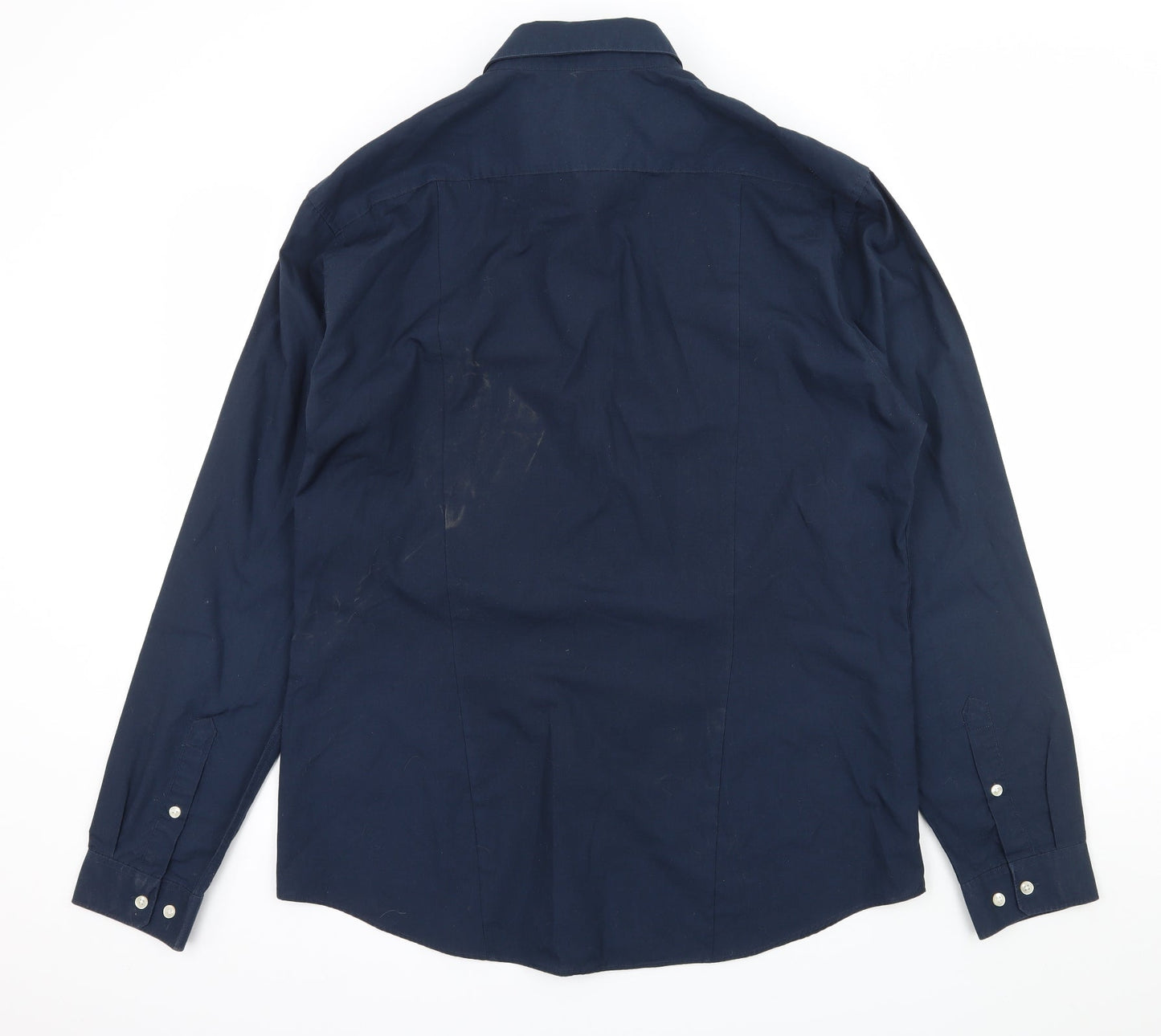 Mens UK Size XL H&M Blue  Button-Up Long Sleeve Casual Shirt