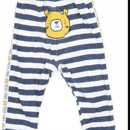 studio baby Boys Blue Striped Jersey Cami Pyjama Pants Size 12-18 Months  - Bear