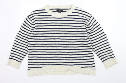 Additional front view of Atmosphere women’s ivory striped knit jumper, size UK 18