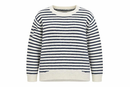 Front view of Atmosphere women’s ivory striped knit jumper, size UK 18