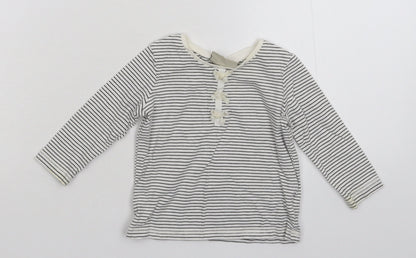 NEXT Baby White Striped  Basic T-Shirt Size 6-9 Months