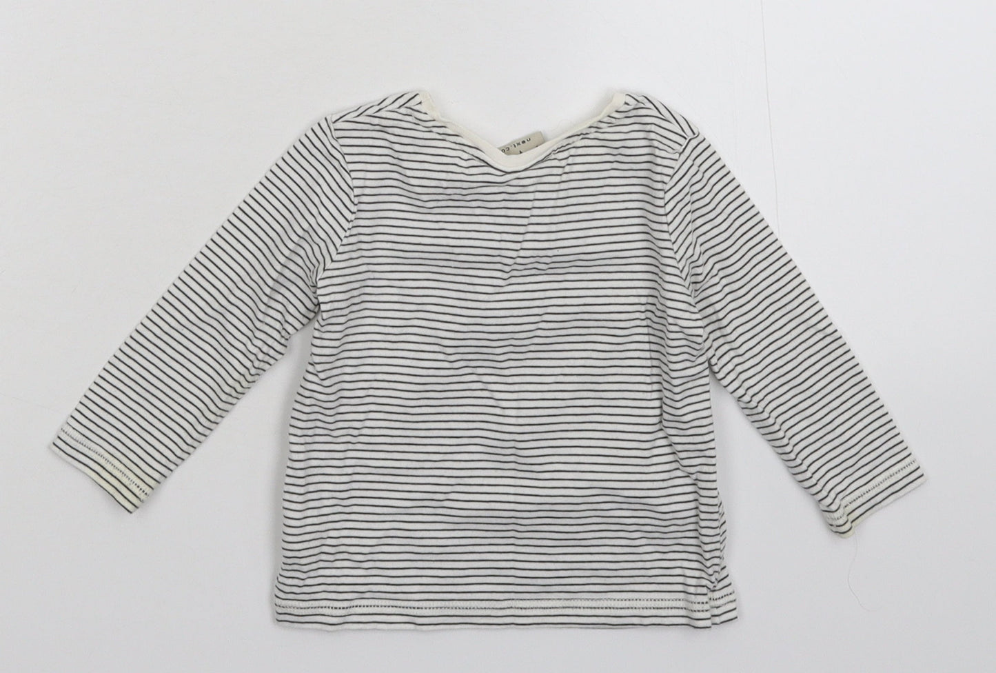 NEXT Baby White Striped  Basic T-Shirt Size 6-9 Months