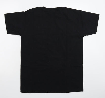 Womens UK Size M Fruit of the Loom Black Basic T-Shirt