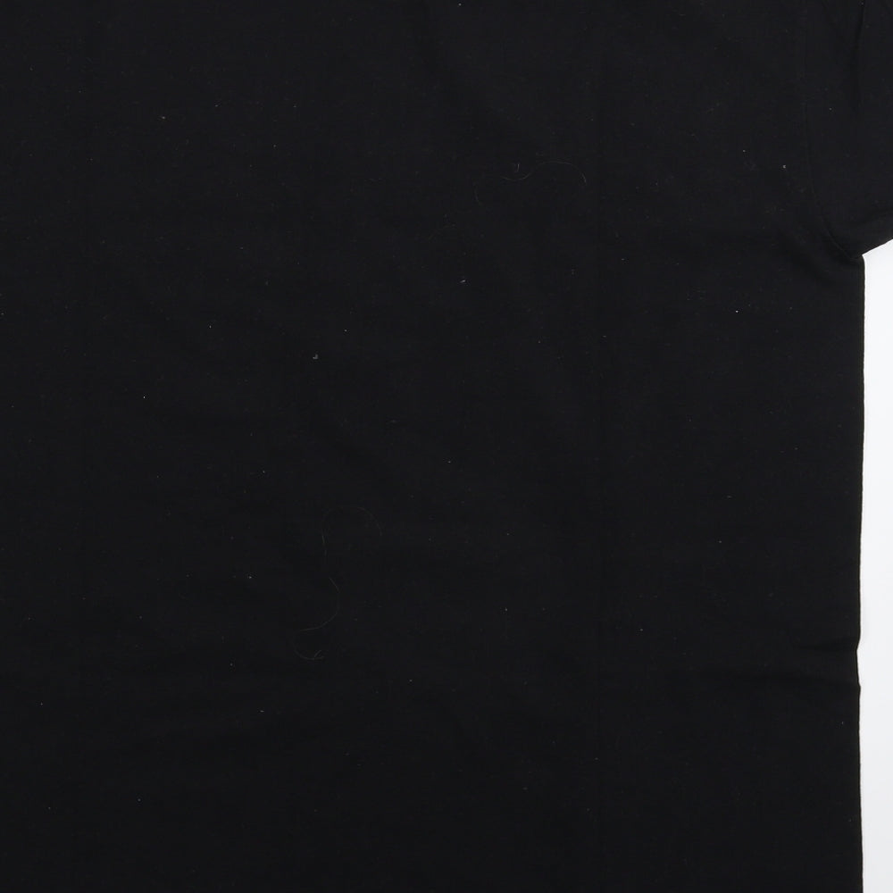 Womens UK Size M Fruit of the Loom Black Basic T-Shirt