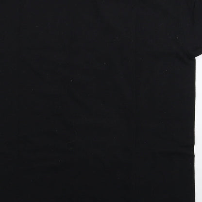 Womens UK Size M Fruit of the Loom Black Basic T-Shirt