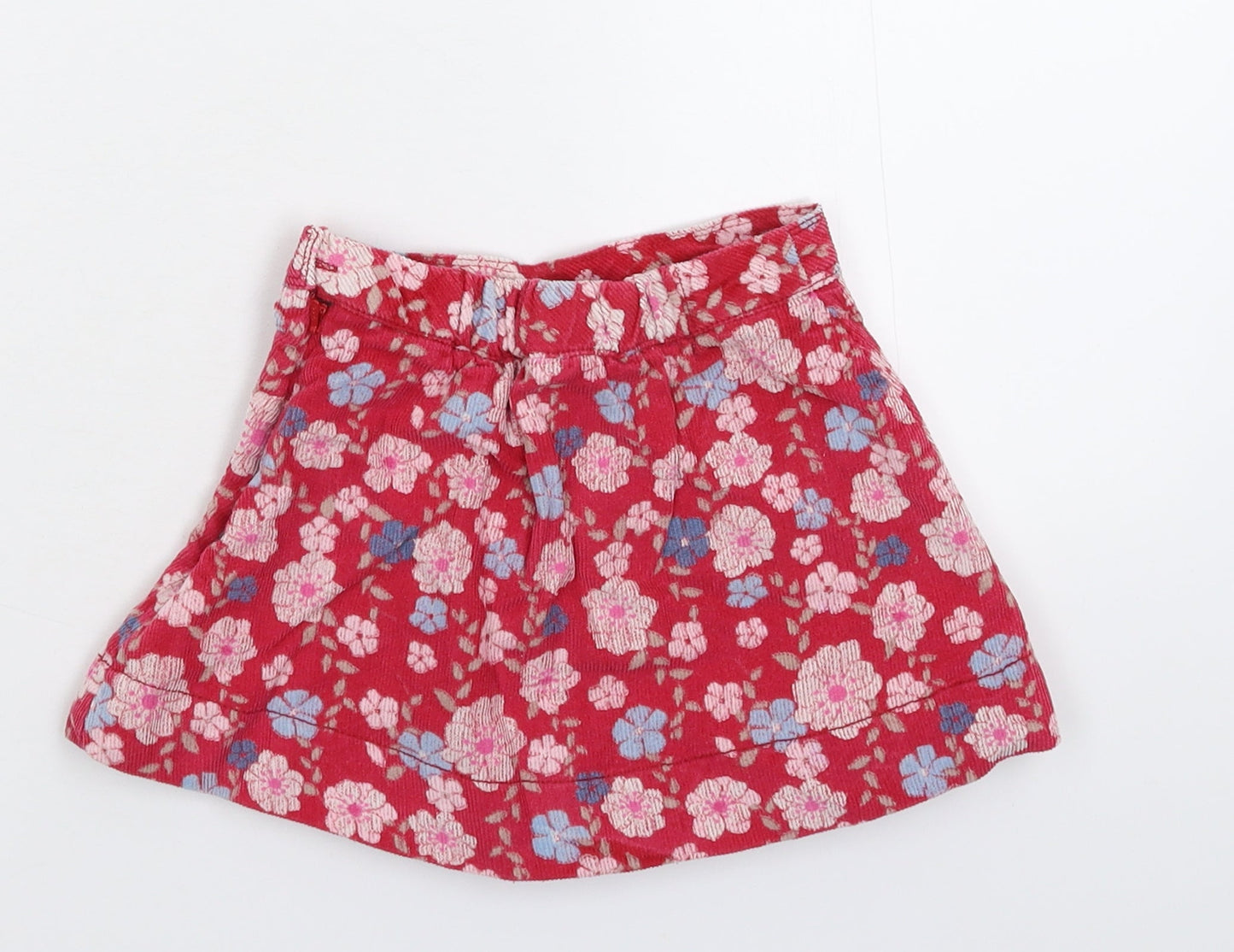 John Lewis Girls Pink Floral Corduroy A-Line Skirt Size 2 Years