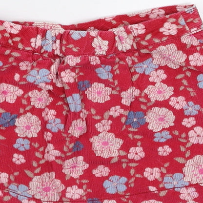 John Lewis Girls Pink Floral Corduroy A-Line Skirt Size 2 Years