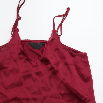 Secret Possesions Womens Pink Solid Satin Top Pyjama Top Size 12