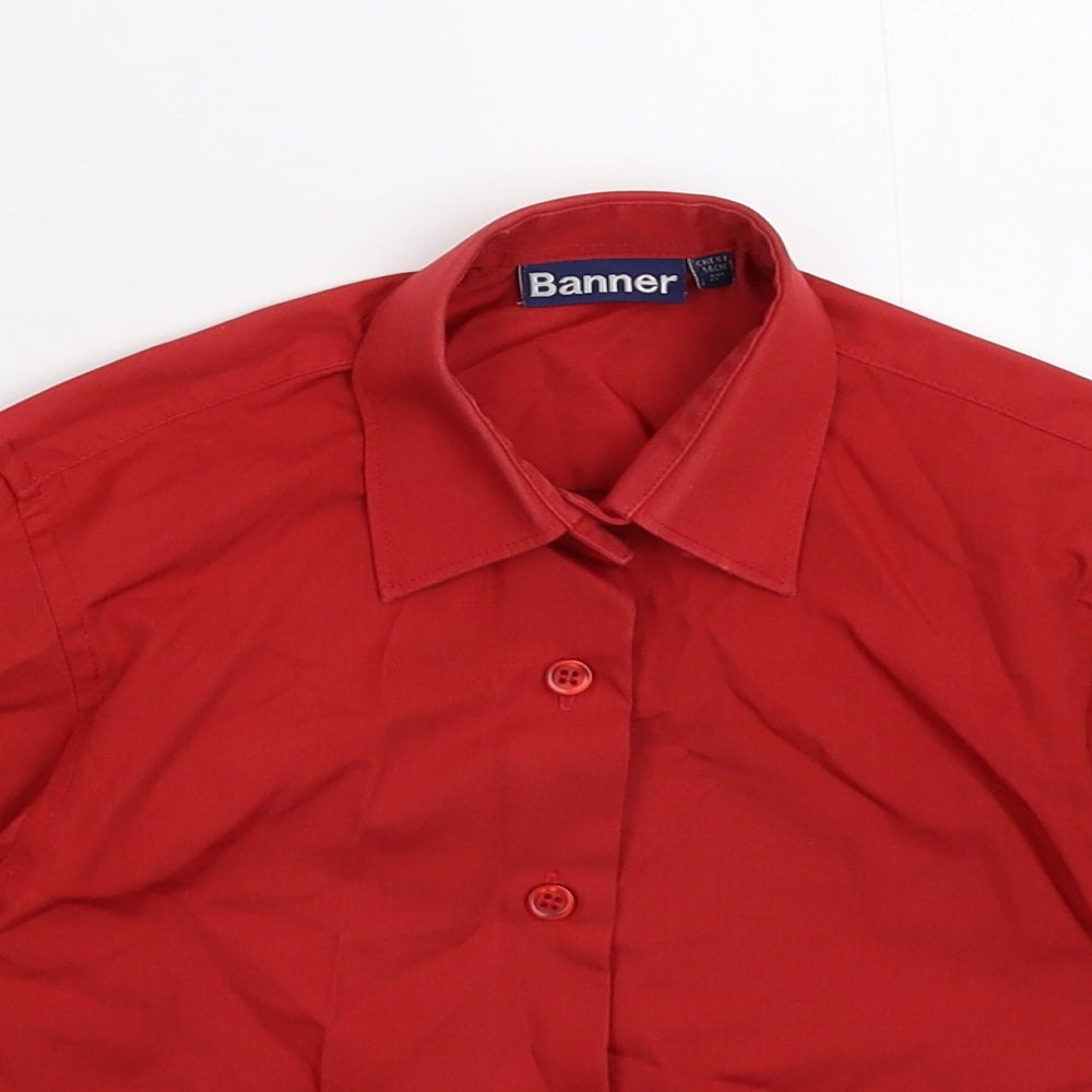 Banner Girls Red   Basic Button-Up Size S