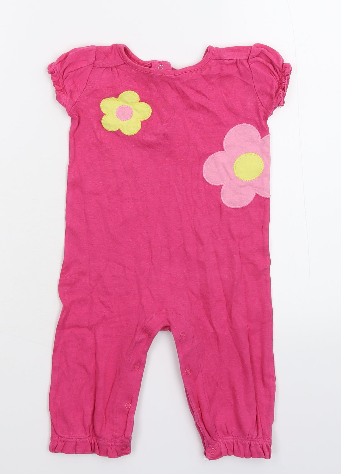 Gymboree Girls Pink Floral  Babygrow One-Piece Size 9-12 Months