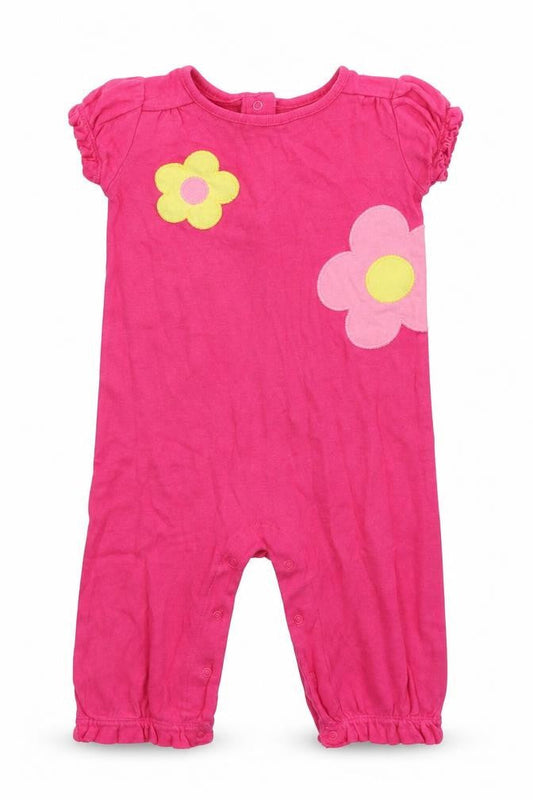 Gymboree Girls Pink Floral  Babygrow One-Piece Size 9-12 Months