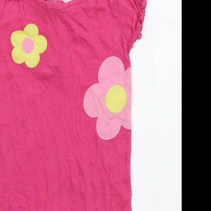 Gymboree Girls Pink Floral  Babygrow One-Piece Size 9-12 Months