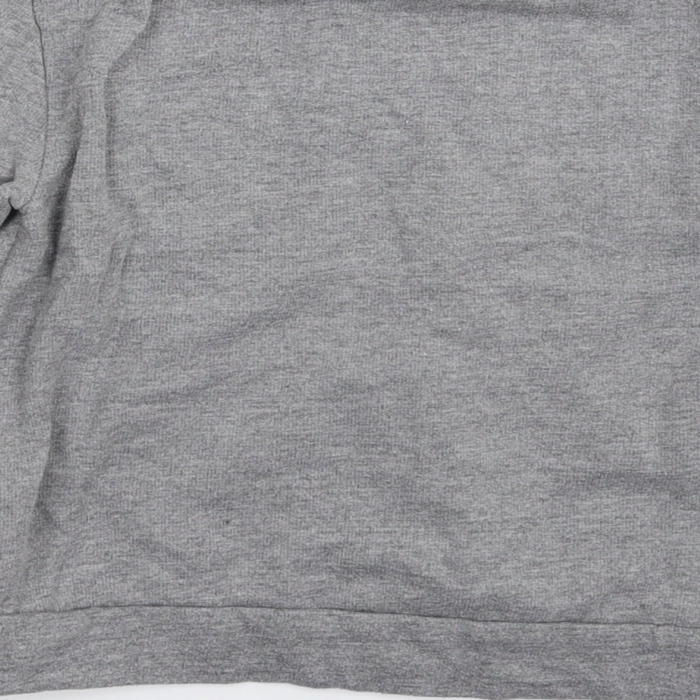 Brand and care label for Epic Threads girls’ grey pullover sweatshirt, size S