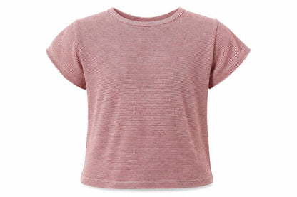 Front view of Zara girls’ pink basic t-shirt, size 6, years