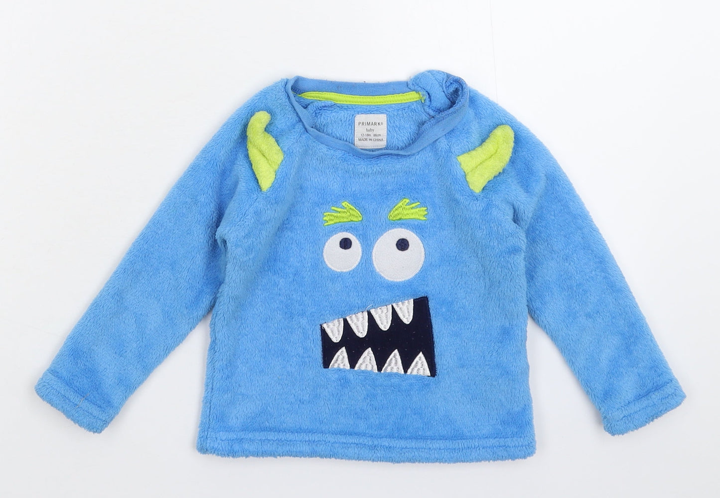 Primark Baby Blue Solid Fleece Cami Pyjama Top Size 12-18 Months