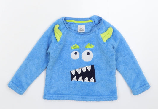 Primark Baby Blue Solid Fleece Cami Pyjama Top Size 12-18 Months