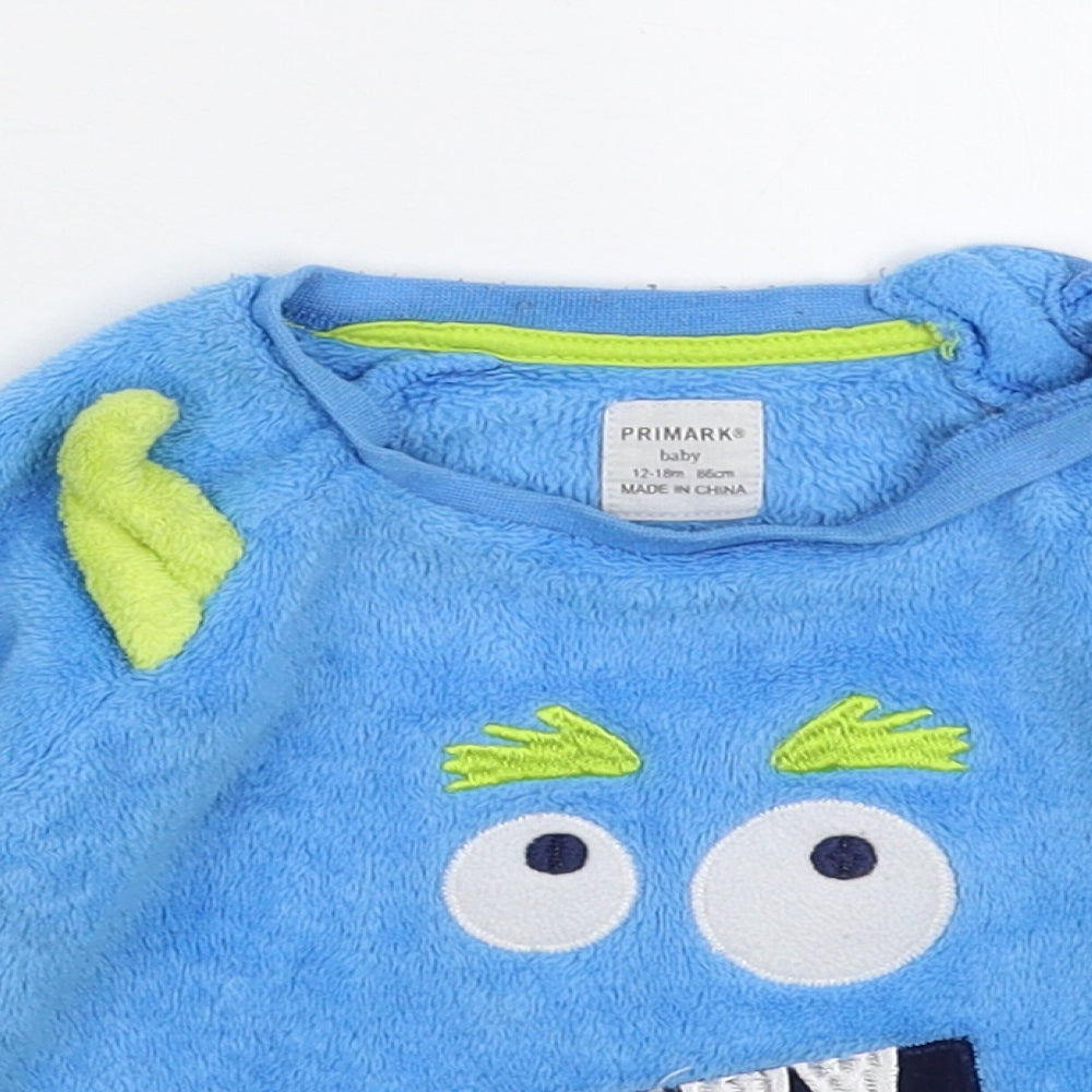 Primark Baby Blue Solid Fleece Cami Pyjama Top Size 12-18 Months