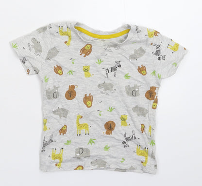 Additional front view of Primark Baby Grey Basic T-Shirt, size 12-18, Months