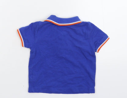 Mini Clun Boys Blue   Basic Polo Size 9-12 Months