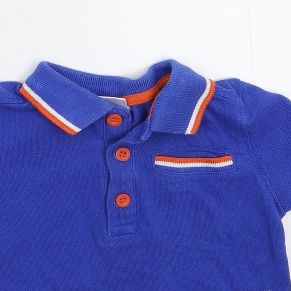 Mini Clun Boys Blue   Basic Polo Size 9-12 Months