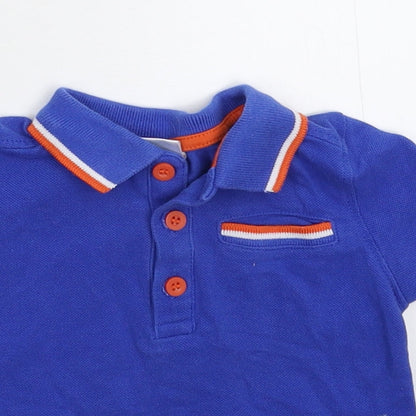 Mini Clun Boys Blue   Basic Polo Size 9-12 Months