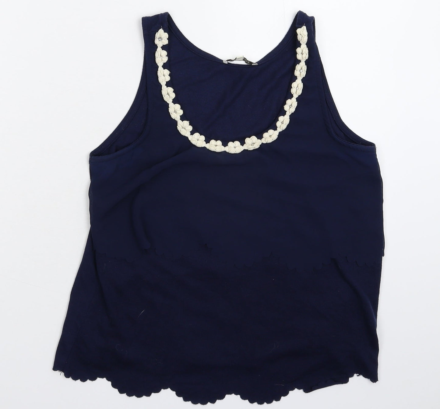 Womens UK Size 10 River Island Blue Basic Tank