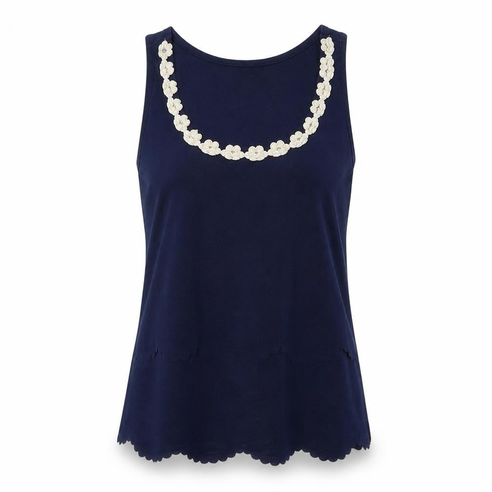 Womens UK Size 10 River Island Blue Basic Tank